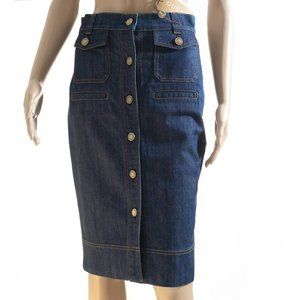 NWT Gucci denim button-front pencil skirt
